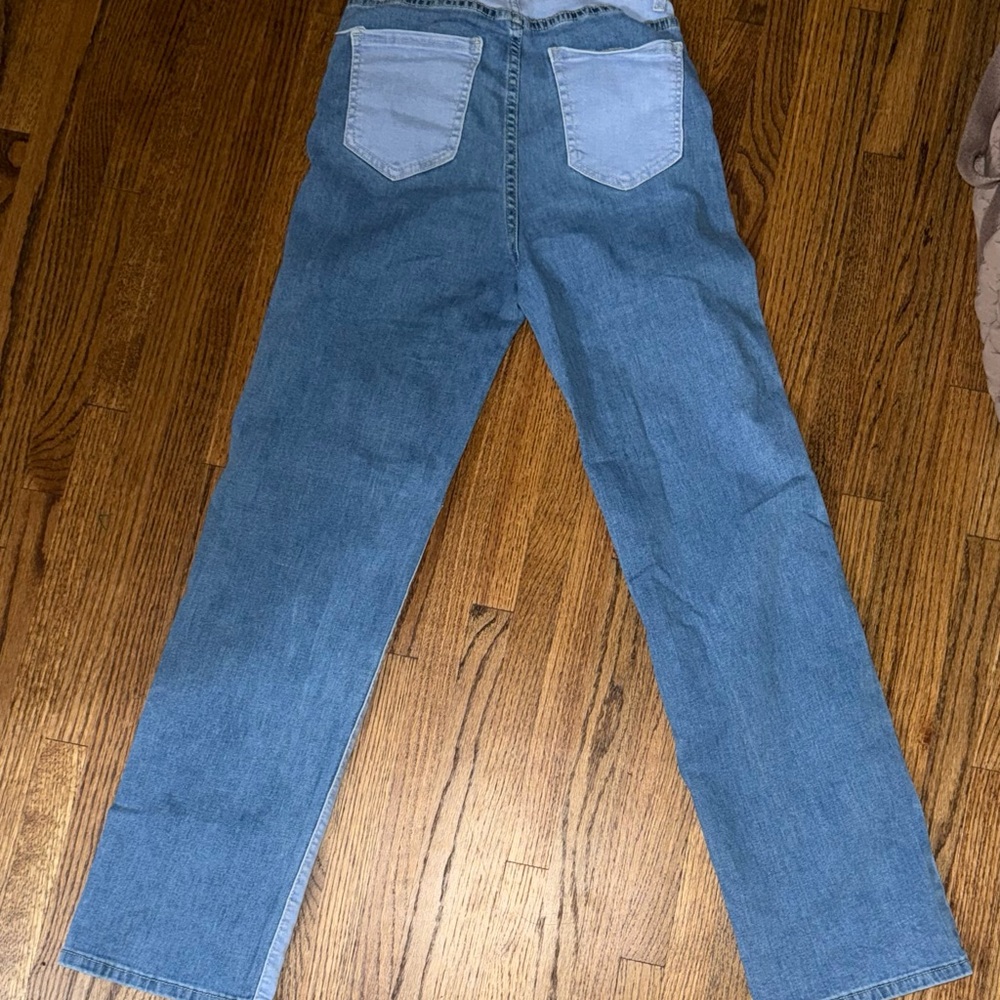 Two-Tone Denim Patchwork Jeans - image 6
